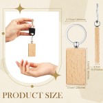 Wooden Keychain with Stainless Steel Ring